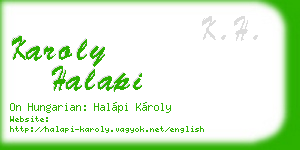 karoly halapi business card
